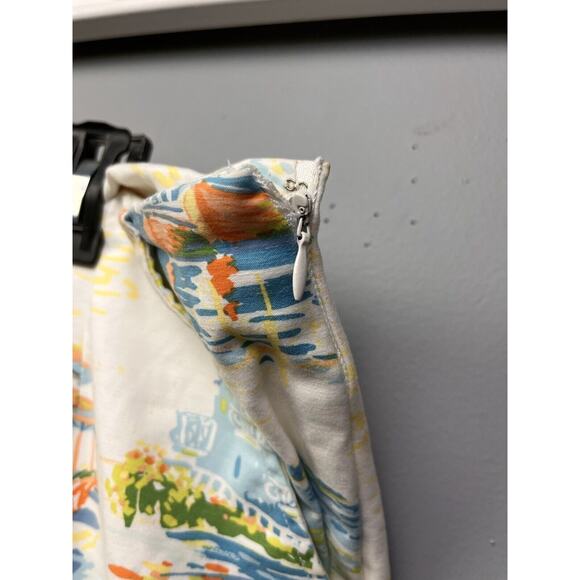 Natural Reflections Cropped‎ pants Womens 16 Beach scene White coastal pockets - Picture 7 of 7